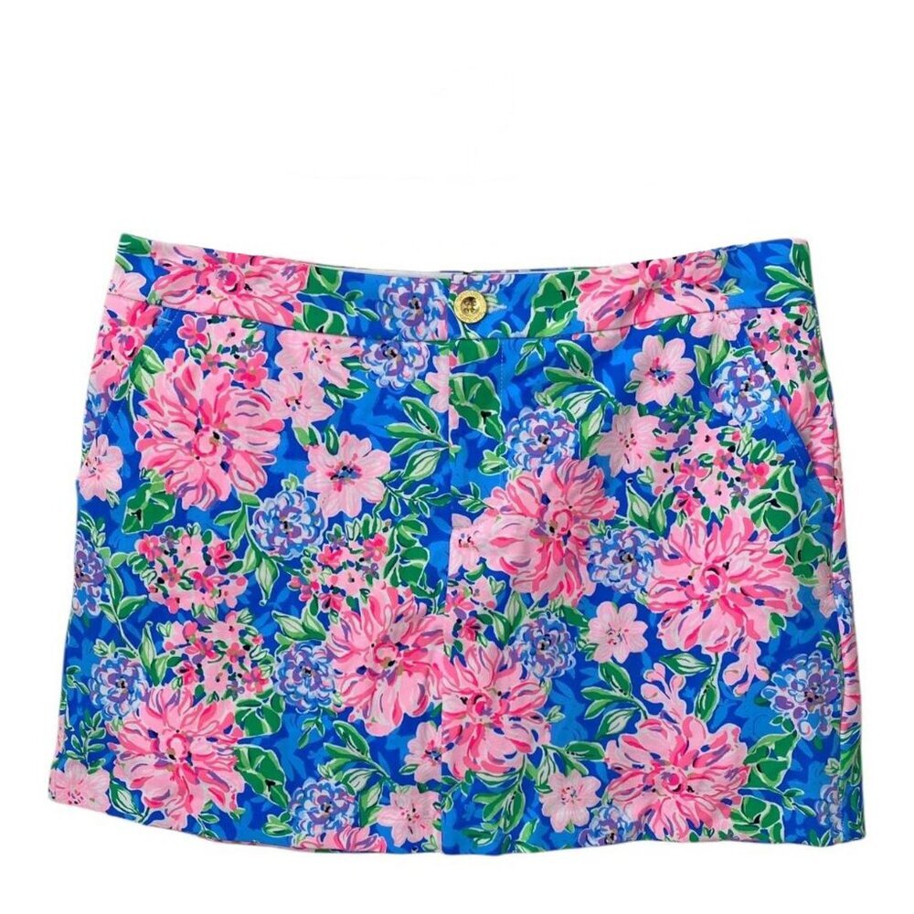 NWT Lilly Pulitzer Colette Knit Skort Spring in our step Blue Pink Floral